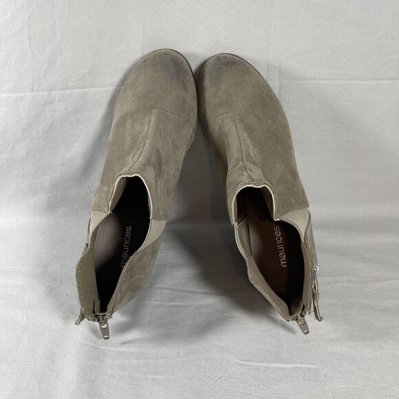 Maurices‎ Women's Taupe Grey Wedge Back Zip Ankle Boots Shoe Size 9.5 - Picture 5 of 8